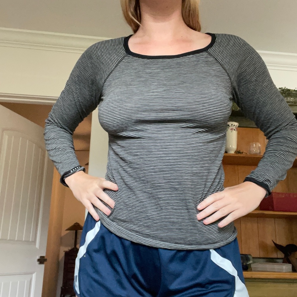 Striped Athleta Long Sleeve Top